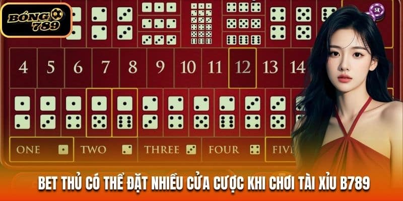 Bet thủ có thể đặt nhiều cửa cược khi chơi Tài Xỉu B789